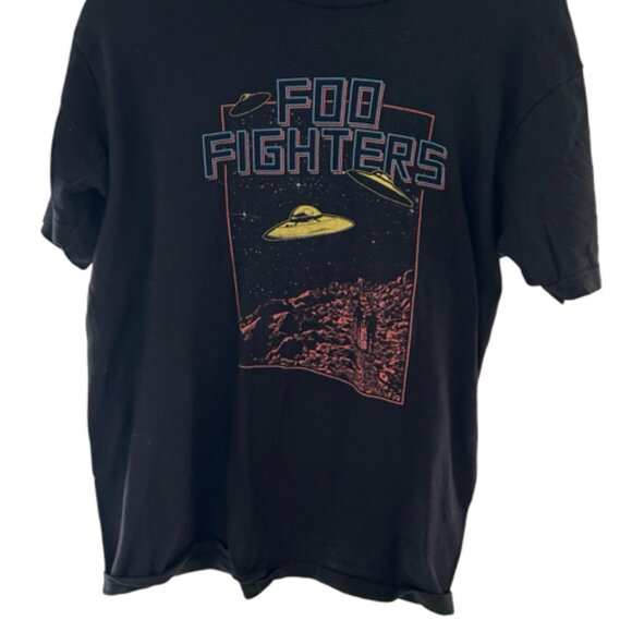 Foo Fighters 2015 Black Concert Tour T-Shirt UFO Flying Saucers Aliens: Size S - Picture 1 of 2